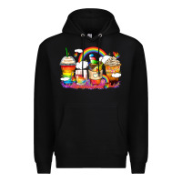 Black rainbow coffee cups Premium Hoodie - Zillion Design Studio