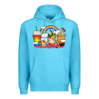 Ocean Blue rainbow coffee cups Premium Hoodie - Zillion Design Studio