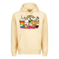 Pina Colada rainbow coffee cups Premium Hoodie - Zillion Design Studio