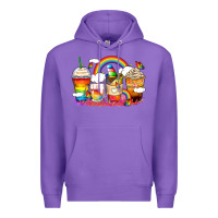 Purple rainbow coffee cups Premium Hoodie - Zillion Design Studio