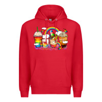 Red rainbow coffee cups Premium Hoodie - Zillion Design Studio