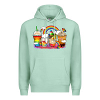 Seafoam rainbow coffee cups Premium Hoodie - Zillion Design Studio