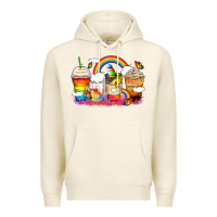 Tofu rainbow coffee cups Premium Hoodie - Zillion Design Studio