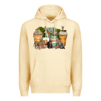 Pina Colada safari animals coffee cups Premium Hoodie - Zillion Design Studio