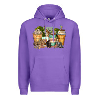 Purple safari animals coffee cups Premium Hoodie - Zillion Design Studio