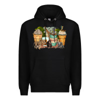 Black safari animals coffee cups Premium Hoodie - Zillion Design Studio