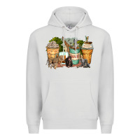 Dove Grey safari animals coffee cups Premium Hoodie - Zillion Design Studio