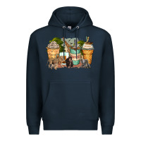 Navy safari animals coffee cups Premium Hoodie - Zillion Design Studio
