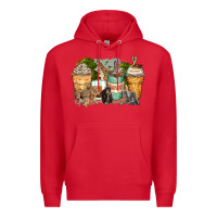 Red safari animals coffee cups Premium Hoodie - Zillion Design Studio