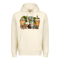 Sandshell safari animals coffee cups Premium Hoodie - Zillion Design Studio