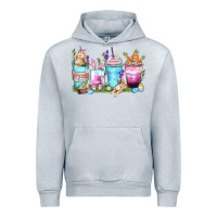 Heather Grey rabbit coffee cups Urban Hoodie - Zillion Design Studio