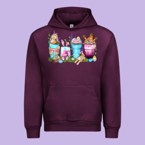 Rabbit Coffee Cups Urban Hoodie Designed By Zillion Design Studio