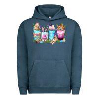 Pigment Midnight Navy rabbit coffee cups Urban Hoodie - Zillion Design Studio