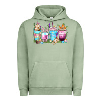 Pigment Oil Green rabbit coffee cups Urban Hoodie - Zillion Design Studio