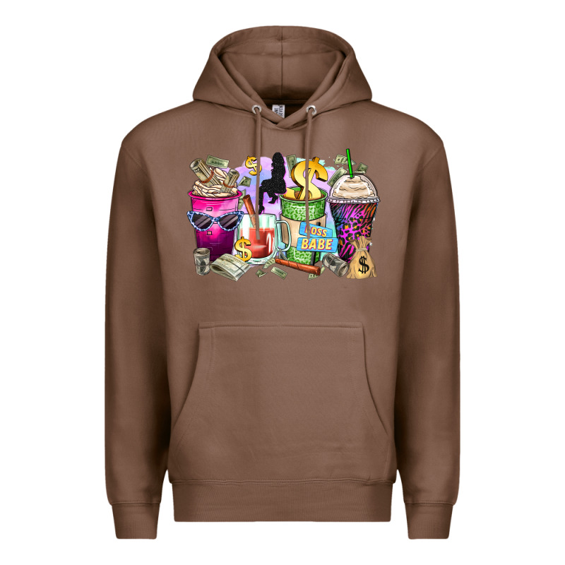 Boss Babe Coffee Cups Premium Hoodie by Zillion Design Studio | Teevron