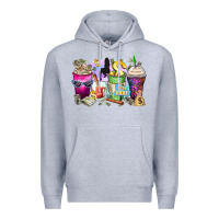 Heather Grey boss babe coffee cups Premium Hoodie - Zillion Design Studio