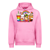 Fuchsia Pink rainbow coffee cups Urban Hoodie - Zillion Design Studio