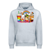 Heather Grey rainbow coffee cups Urban Hoodie - Zillion Design Studio