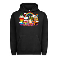 Pigment Black rainbow coffee cups Urban Hoodie - Zillion Design Studio