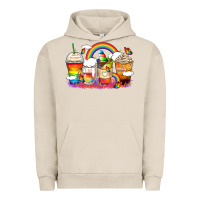 Pigment French Oak rainbow coffee cups Urban Hoodie - Zillion Design Studio