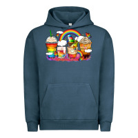 Pigment Midnight Navy rainbow coffee cups Urban Hoodie - Zillion Design Studio