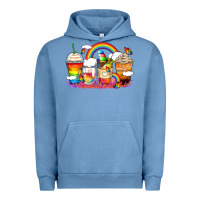 Pigment Pebble Blue rainbow coffee cups Urban Hoodie - Zillion Design Studio