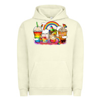 Pigment Pistachio rainbow coffee cups Urban Hoodie - Zillion Design Studio