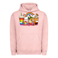 Pigment Salmon rainbow coffee cups Urban Hoodie - Zillion Design Studio