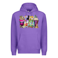 Purple boss babe coffee cups Premium Hoodie - Zillion Design Studio