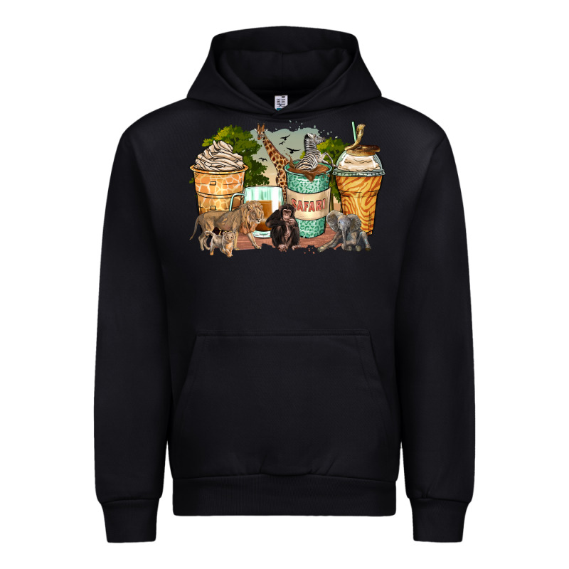 Safari Animals Coffee Cups Urban Hoodie by Zillion Design Studio | Teevron