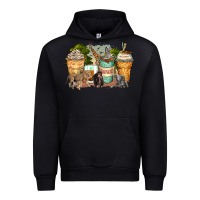 Black safari animals coffee cups Urban Hoodie - Zillion Design Studio