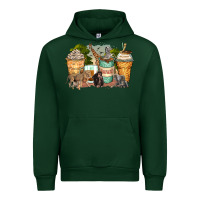 Foreset Green safari animals coffee cups Urban Hoodie - Zillion Design Studio