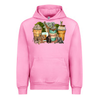Fuchsia Pink safari animals coffee cups Urban Hoodie - Zillion Design Studio