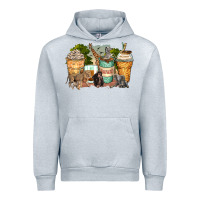Heather Grey safari animals coffee cups Urban Hoodie - Zillion Design Studio