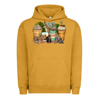 Pigment Peanut Butter safari animals coffee cups Urban Hoodie - Zillion Design Studio
