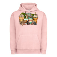 Pigment Salmon safari animals coffee cups Urban Hoodie - Zillion Design Studio