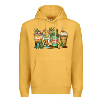 Mustard highly caffeinated coffee cups Premium Hoodie - Zillion Design Studio