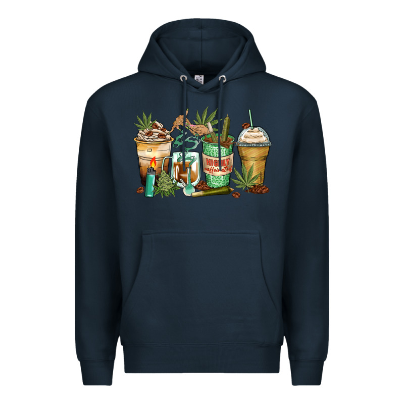 Highly Caffeinated Coffee Cups Premium Hoodie by Zillion Design Studio | Teevron