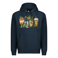 Navy highly caffeinated coffee cups Premium Hoodie - Zillion Design Studio