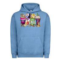 Pigment Pebble Blue boss babe coffee cups Urban Hoodie - Zillion Design Studio