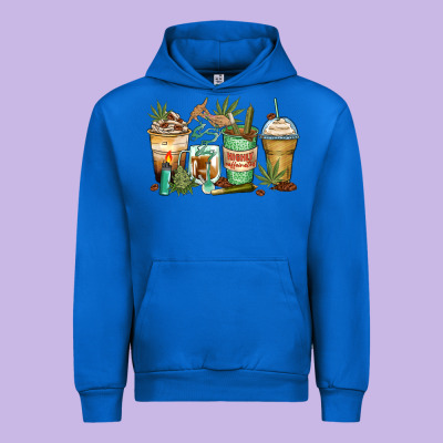 Highly Caffeinated Coffee Cups Urban Hoodie Designed By Zillion Design Studio