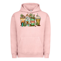 Pigment Salmon highly caffeinated coffee cups Urban Hoodie - Zillion Design Studio