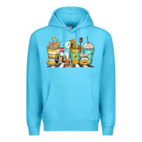 Ocean Blue school bus coffee cups Premium Hoodie - Zillion Design Studio