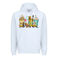 White school bus coffee cups Premium Hoodie - Zillion Design Studio