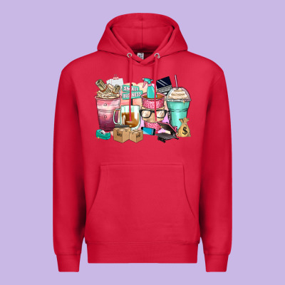 Small Business Coffee Cups Premium Hoodie Designed By Zillion Design Studio