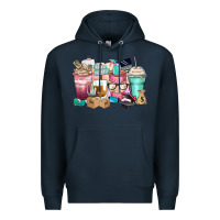 Navy small business coffee cups Premium Hoodie - Zillion Design Studio