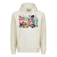 Oatmeal Heather small business coffee cups Premium Hoodie - Zillion Design Studio