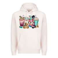 Pale Pink small business coffee cups Premium Hoodie - Zillion Design Studio