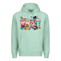 Seafoam small business coffee cups Premium Hoodie - Zillion Design Studio