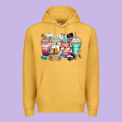 Small Business Coffee Cups Premium Hoodie Designed By Zillion Design Studio
